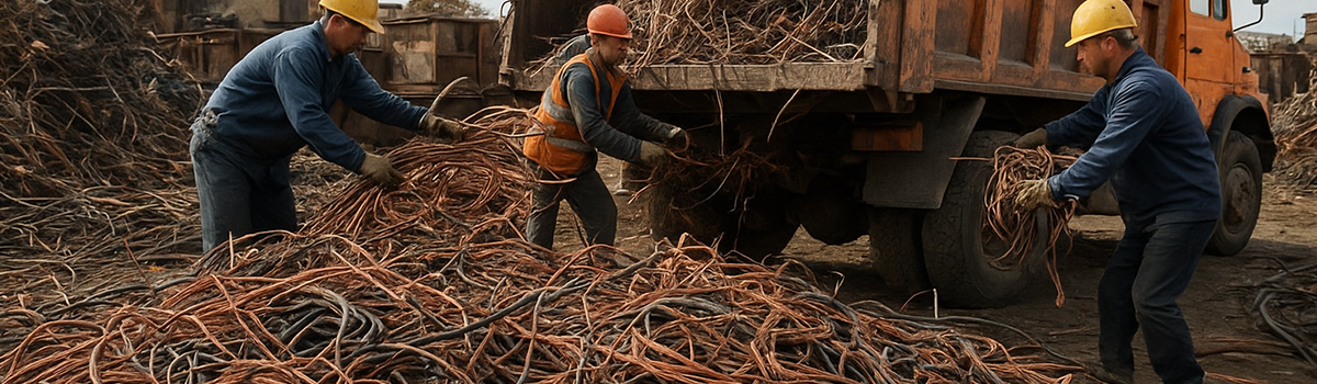 خرید انواع ضایعات مس کابلی قرمز و سیاه